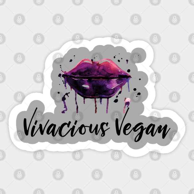 Vivacious Vegan with Purple Lips Sticker by susannefloe